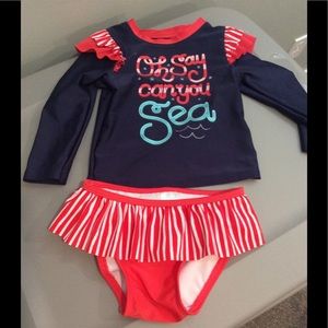 Adorable Cat & Jack Rashguard Swimsuit New